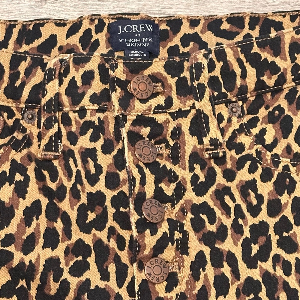 J. Crew factory 9 inch high rise skinny jean - leopard - 28 petite - Picture 5 of 6